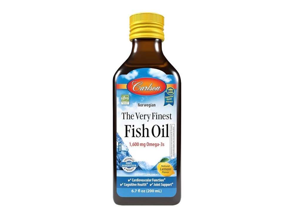 Carlson The Very Finest Fish Oil 1600 mg Omega3s Liquid Supplement, Lemon Flavor